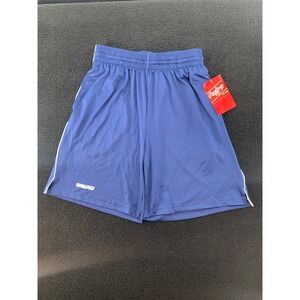 Rawlings Youth Baseball Softball Athletic Shorts Blue‎ Elastic Waist Large